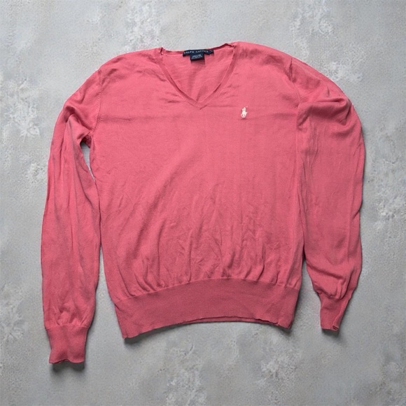 Ralph Lauren women’s V-Neck Sweater - Pink - Picture 3 of 7